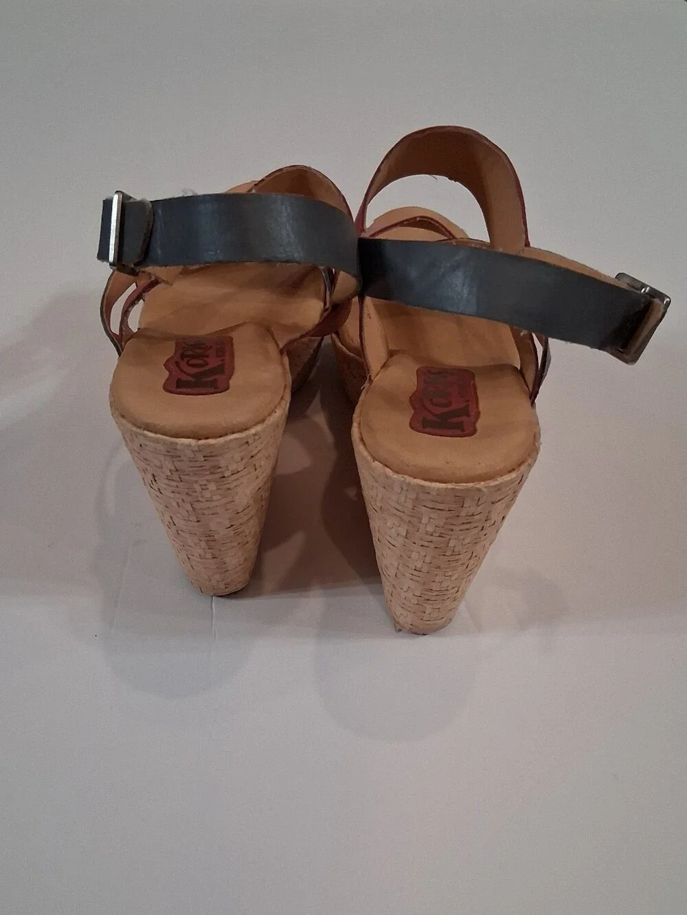 Korks By Kork-Ease Jessie Women’s Pink/Red and Blue Strappy Wedge Sandals Size 8